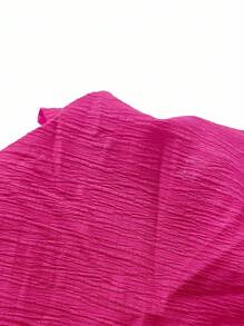 Elenzga Đầm suông nữ cổ vuông xếp lớp tay bèo nhún có nơ thiết kế phía trước phía sau, dáng ôm, dáng suông thanh lịch - Màu Hồng Tươi - Xem 8