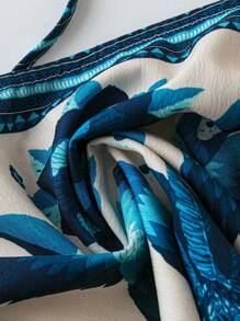 Flirla 大码女装节日、波西米亚风、嬉皮士风、牛仔风、复古风花卉印花不对称下摆吊带背心 - 彩色 - 查看 5