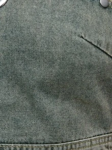 TypaGal Áo denim hở lưng hở vai gợi cảm cho nữ, mùa hè - màu xanh lá - Xem 6