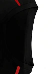 Acti Log Men's Contrast Color Print Round Neck Short Sleeve Sports T-Shirt Compression Shirt Men - Black - View 5