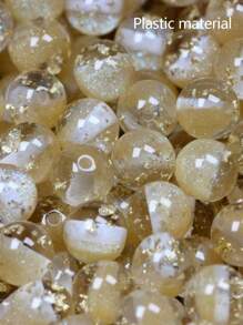 20 件 12 毫米闪亮金箔圆形树脂珠，彩色金箔半透明珠，适用于 DIY 手机吊饰、钥匙扣、手链、汽车挂饰、礼品装饰