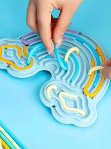 1 件感官活动板，带硅胶坐立不安玩具，可缓解焦虑、注意力缺陷多动症、自闭症等成人压力 - 彩色 - 查看 2