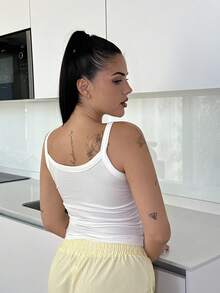 Lucia Bellido Camisetas de tirantes de verano en color liso para mujer - Blanco - Ver 2