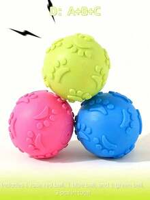 SHEIN 1件/3件宠物爪形乳胶咀嚼球玩具，带声音，适合狗狗 - 彩色 - 查看 6