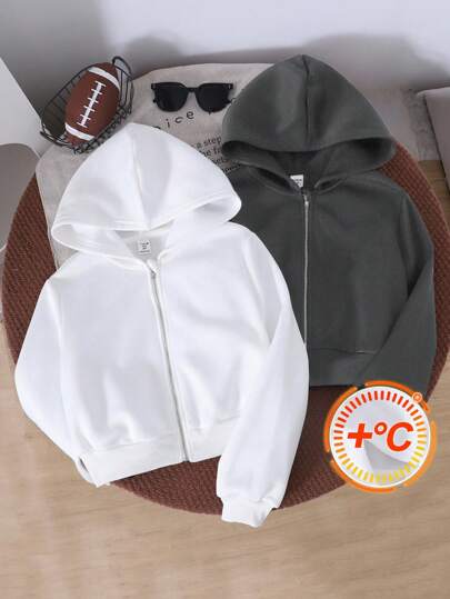 2 pièces/Set Sweat-shirt à capuche ample et décontracté pour préadolescentes