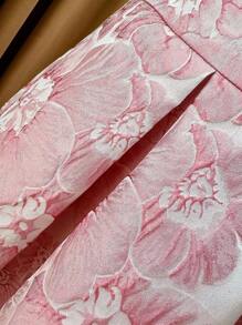 Rometta Plus Size Women V-Neck Ruched Elegant Party Dress - Dusty Pink - View 6