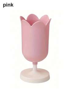 SHEIN 1Pc Tulip-Shaped Plastic Pen Holder - Desk Decoration Pen, Cosmetics And Stationery Pen Organizer Suitable For Student Study And Office Signature Pen Storage