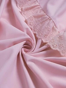 Omancia Robe fendue élégante à volants et dos nu pour femmes, convient pour les sorties, la maison, le thé au jardin, les rendez-vous, la rentrée scolaire, Thanksgiving, Halloween - Rose bonbon - Voir 6