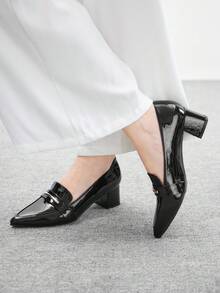 CUCCOO BIZCHIC 女士尖头闪亮正装高跟鞋，时尚高跟鞋，适合日常穿着 - 黑色 - 查看 4