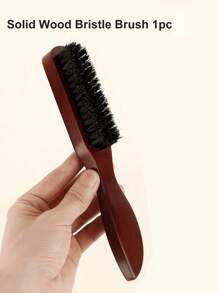 SHEIN 1/2 件套，油梳和发梳，纯色，男士油发胡须刷实木长柄胡须刷鬃毛清洁刷 - 彩色 - 查看 15