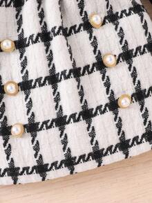 Emery Rose Kids Emery Rose Kids 2pcs Young Girl Knitted Solid Color Ruffle Trim T-Shirt And Plaid Skirt Set Girls Black Rib Knit Top And Skirt Set Girls Black And White Checkered Skirt Set Black And White Outfit For Girls Girls Tweed Skirt Set Girls Ribbed Turtleneck Shirt And Skirt Set Girls Black Rib Knit Top And Plaid Skirt Set Black And White Plaid Skirt Set For Girls Girls Black Ruffle Long Sleeve Shirt Girls Winter Two Piece Outfit Girls Tweed Skirt And Top Set,Golden Botton Decor Plaid Skirt Set, Girls Autumn Winter Outfit,Casual Wear,Halloween ,Family Vocation,Mommy & Sisters & Me Matching,Twims Girl,Black, Christmas, School Style Sets Fall