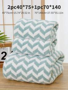 SHEIN Basic living 1/3/8pcs Coral Fleece Super Fine Fiber Bathroom Towel/Bath Towel, Soft And Absorbent Striped Washcloth Or Bath Towel For Home, Bathroom, Pool, Beach Back To School For Beauty Salon Home Bathroom