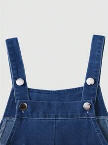 Elladie kids Young Girl' Cute Cartoon Butterfly Print Denim Bib Overalls, Casual & Fashionable For Summer Fall Winter