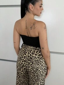 Lucia Bellido Pantalones anchos de estampado de leopardo para mujer - Multicolor - Ver 2