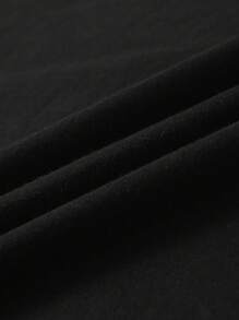 SHEIN Áo thun cổ tròn tay ngắn in họa tiết quả anh đào cỡ lớn dành cho nữ, mùa hè - màu đen - Xem 6