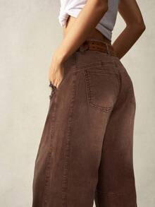 Bohemela Women's Casual Vacation Woven Denim Harem Pants Brown Pants For Women Western Pants