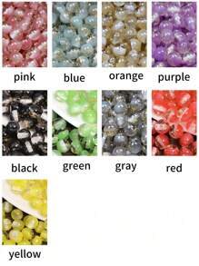 20 件 12 毫米闪亮金箔圆形树脂珠，彩色金箔半透明珠，适用于 DIY 手机吊饰、钥匙扣、手链、汽车挂饰、礼品装饰