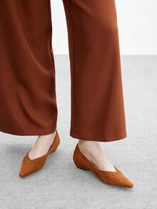 CUCCOO BIZCHIC 女士尖头舒适平底休闲鞋 - 棕色 - 查看 4