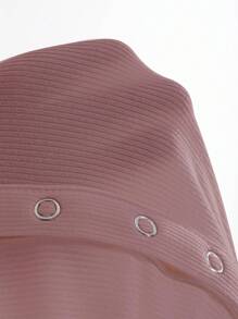 DAZY Women's Solid Crew Neck Partial Zip Button Front Long Sleeve Slim Fit T-Shirt,Fall Women Clothes - Pink - View 4