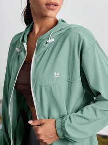 In My Nature 女士休闲户外印花连帽夹克 - 青檸色 - 查看 5