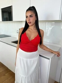 Lucia Bellido 净色荷叶边下摆半身裙 - 白色 - 查看 6