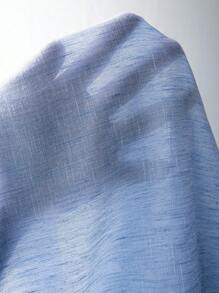 Manfinity CasualCool Camisa de hombre de manga corta de lino con cuello mao blanco - Azul - Ver 5