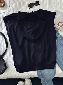 Comfortcana Plus Size Casual Summer Zip-Up Drawstring Hooded Hoodie Sweatshirt In Fall/Winter