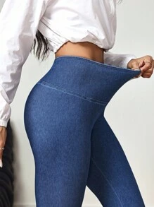 SHEIN Tall Jeans ajustados de cintura alta y elástica para mujer