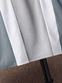Bộ 2 áo thun polo và quần short màu trơn đơn giản cho bé trai tuổi teen, thích hợp mặc đi làm, đi học, mặc thường ngày và chơi thể thao, mùa xuân/hè - Màu xanh lam - Xem 7