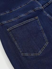 ROMWE EDITION Plus Size Lace Up Skinny Pocket Flare Leg Jeans