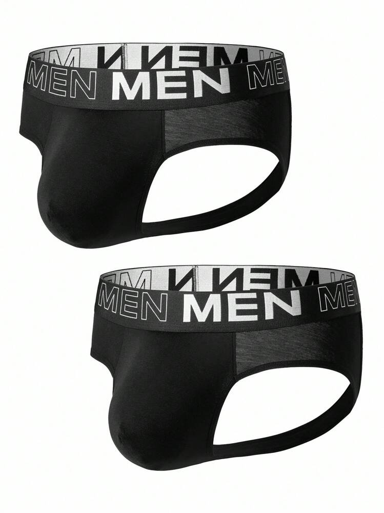 Set de 2 piezas de ropa interior de hombre con sujeta calcetines y diseño de logotipo - Negro - Añade 5