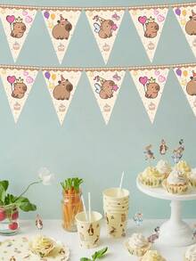 12 CÁI Trang Trí Tiệc Capibara Biểu Ngữ Cờ Đuôi Nheo Chủ Đề Cờ Tam Giác Vòng Hoa Biểu Ngữ Ngoài Trời Trong Nhà Trang Trí Tiệc Sinh Nhật Cá Heo Đáng Yêu Vật Dụng - Nhiều màu - Xem 2