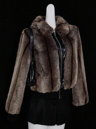 SHEIN ICON Abrigo de mujer con cremallera de estilo retro de piel sintética, elegante para otoño/invierno, abrigo de piel, abrigo de peluche