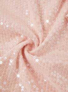 Ellevyn 女式 V 领荷叶边无袖亮片宽松优雅休闲衬衫，适合春夏、秋季 - 粉色 - 查看 6