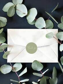 500 张/卷波西米亚自粘式感谢标签贴纸，圆形密封标签，适用于商务、婚礼、生日、送礼会用品和信封礼品包装