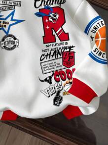 运动、儿童精选系列、日常基本款、快乐的孩子、适合孩子的柔和色彩、骑行核心、家庭旅行、快乐的日子、我爱妈妈，我爱爸爸，可爱的家、酷酷的孩子、年轻男孩休闲宽松舒适日常针织长袖运动衫，适合秋冬 - 彩色 - 查看 4