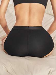 Ocili Cotton Knit Waistband Comfortable Soft Stretch Women's Briefs Leisure - Black - View 7