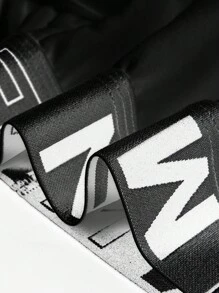 Set de 2 piezas de ropa interior de hombre con sujeta calcetines y diseño de logotipo - Negro - Ver 6