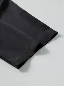 Manfinity Homme Áo sơ mi đầu bếp tay ngắn có cổ màu tương phản dành cho nam - màu đen - Xem 4