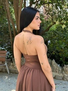 Lucia Bellido Rochie mini pentru femei Wasteland Vintage Punk, cu talie asimetrică, culoare mov, design unic