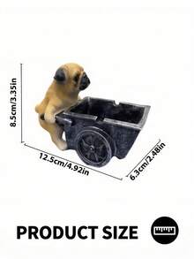 SHEIN Cenicero de resina con diseño creativo de perro pug - Cenicero cuadrado de escritorio, accesorio de decoración del hogar, accesorio de bar, regalo de novedad personalizado sin electricidad - Multicolor - Ver 6