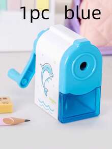 SHEIN مبراة أقلام بطبعة وحيد القرن الدلفين، مبراة يدوية لطلاب المدارس - هدية مثالية للقرطاسية والمكتبية!