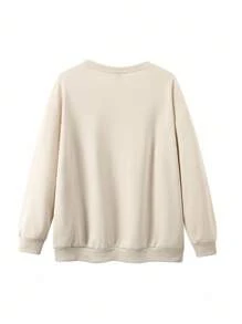 EMERY ROSE Sudadera con diseño retro de fantasma leyendo, sudadera de Halloween para maestros, sudadera de otoño e invierno con temática de libros y Halloween - Albaricoque - Ver 2