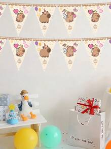 12 CÁI Trang Trí Tiệc Capibara Biểu Ngữ Cờ Đuôi Nheo Chủ Đề Cờ Tam Giác Vòng Hoa Biểu Ngữ Ngoài Trời Trong Nhà Trang Trí Tiệc Sinh Nhật Cá Heo Đáng Yêu Vật Dụng - Nhiều màu - Xem 1