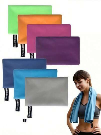 SHEIN Mikrofiberhandduk för resesport - snabbtorkande handduk, mjuk, lätt och absorberande mikrofiberhandduk för camping, gym, strandbad, yoga, simning, ryggsäcksresor, heminredning, badrumsinredning, höstdekor, strandnödvändigheter, tillbaka till skolan