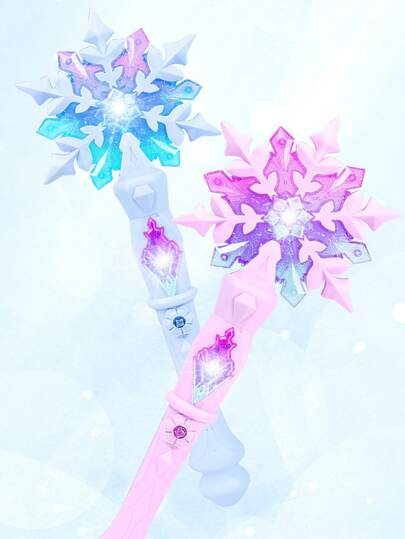 Zazumi 1 件 12.8*4.25 英寸雪花形灯、音效、夜灯音乐、夜灯公主、美人鱼墙、女孩狂欢派对、角色扮演、服装装饰、玩具、生日礼物、童话魔术表演