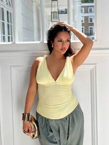 NegzBox 休闲浪漫度假纯色扭褶红色吊带背心圣诞节情人节新年