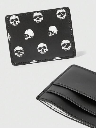 Goth Skull Shaped Gothic Style Bank Card Holder Case