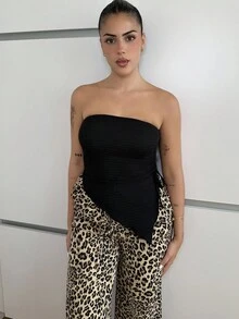 Lucia Bellido Pantalones anchos de estampado de leopardo para mujer - Multicolor - Ver 5