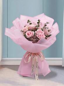 10/20/40 buc hârtie de împachetat floral semitransparentă, culoare roz mată, bordură solidă, impermeabilă, hârtie de împachetat cadou cu flori, DIY, pentru Ziua Îndrăgostiților, nuntă, ziua de naștere, absolvire, petrecere de mireasă, aniversare, decor, primăvară-vară, ambalaj cadou, buchet de trandafiri, cadou